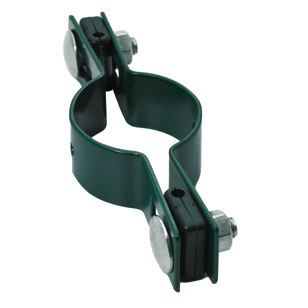 Durchgangsschelle für Pfosten ZnPVC O48 mm - Grün RAL 6005