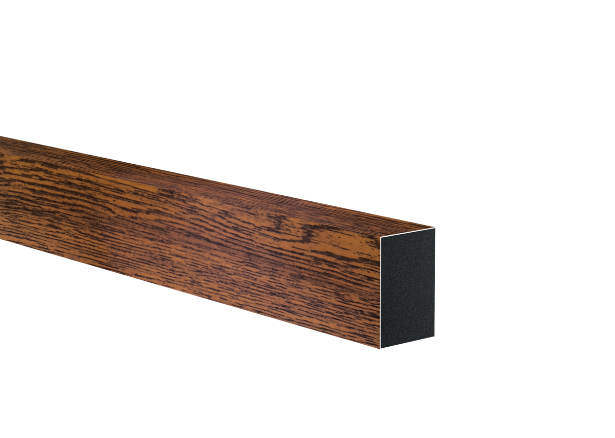 Aluminium Zaunprofil 40x60x1 - 6000mm dunkel Nussbaum