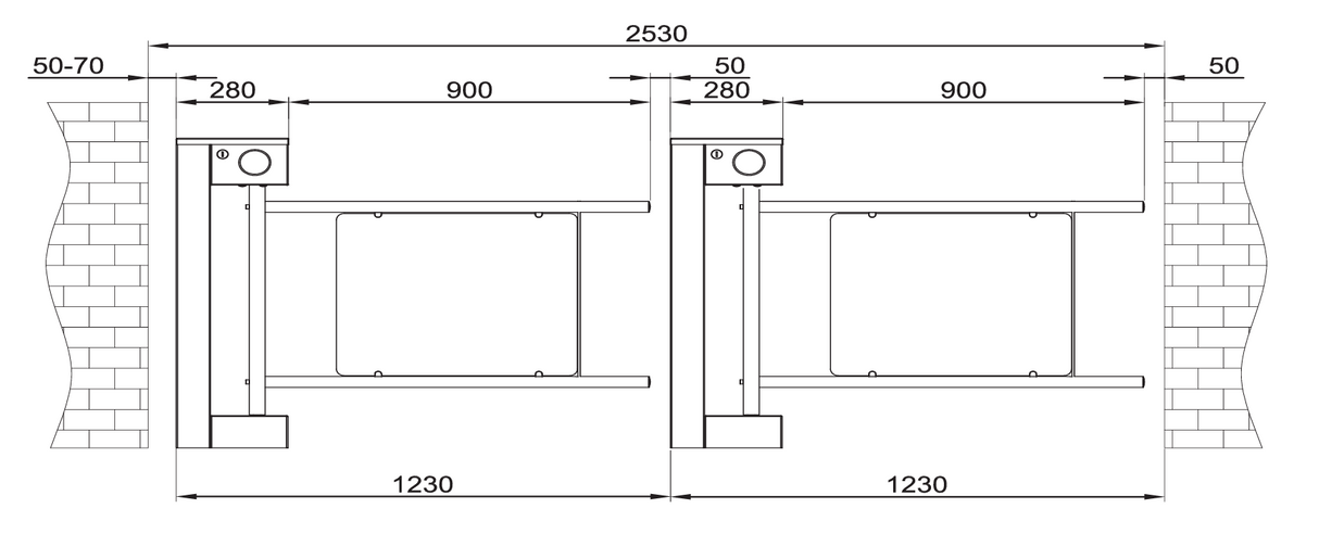 Drehkreuz für Personen mit eingeschränkter Mobilit