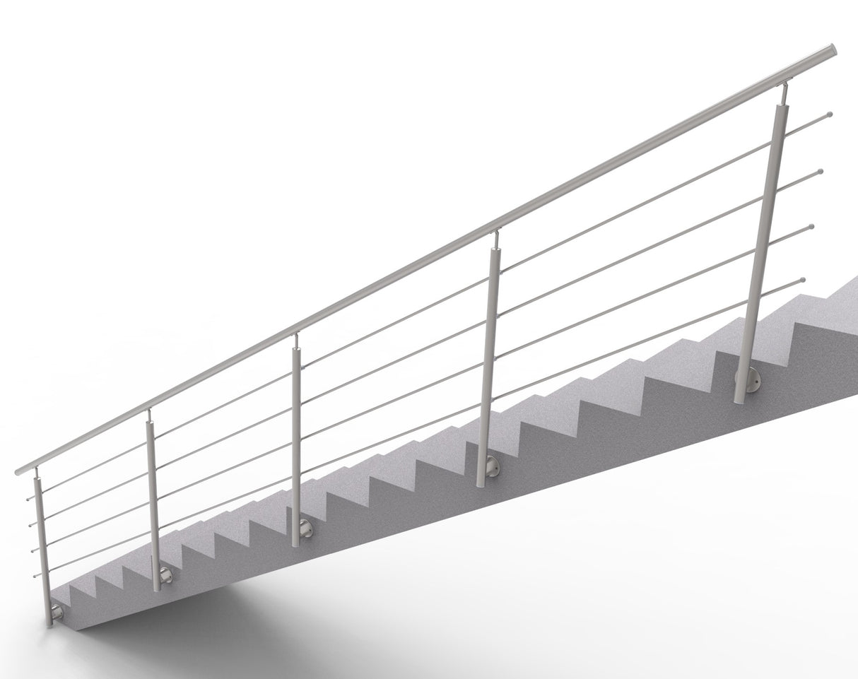 Relinggeländer - Edelstahl - Wandmontage -steigend