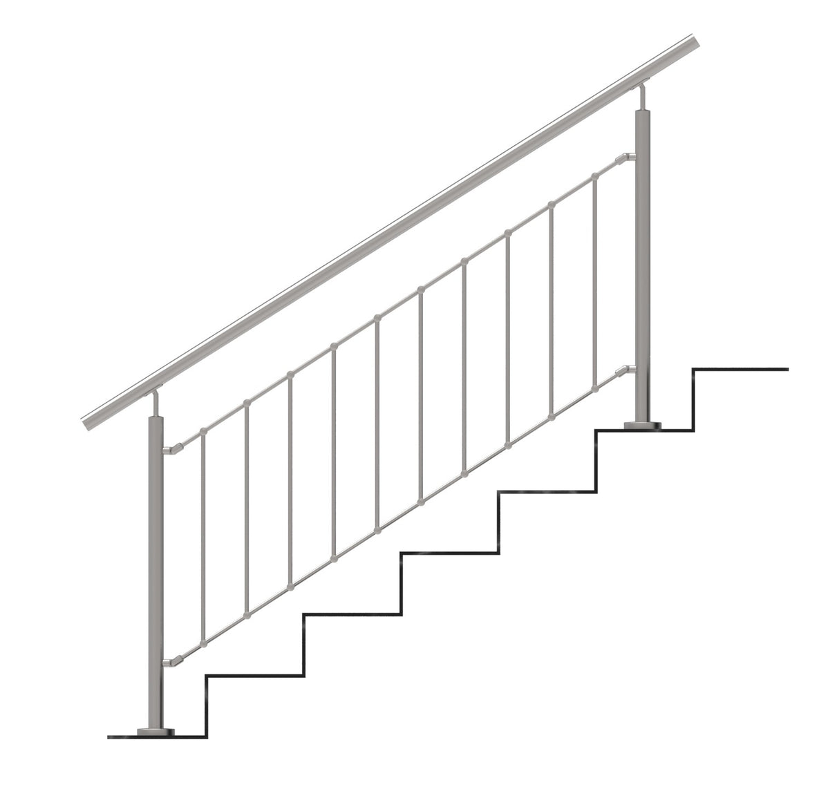 Relinggeländer - Eiche + Edelstahl - für AISI304,