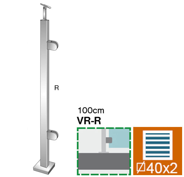 Pfosten, Oberverankerung - rechts - grade AISI304,