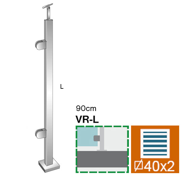 Pfosten, Oberverankerung - links - grade AISI304,