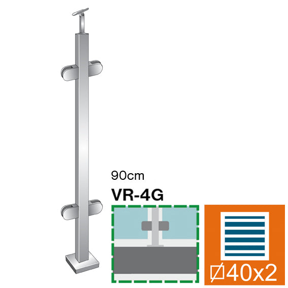 Pfosten, Oberverankerung - beidseitg 180° - grade