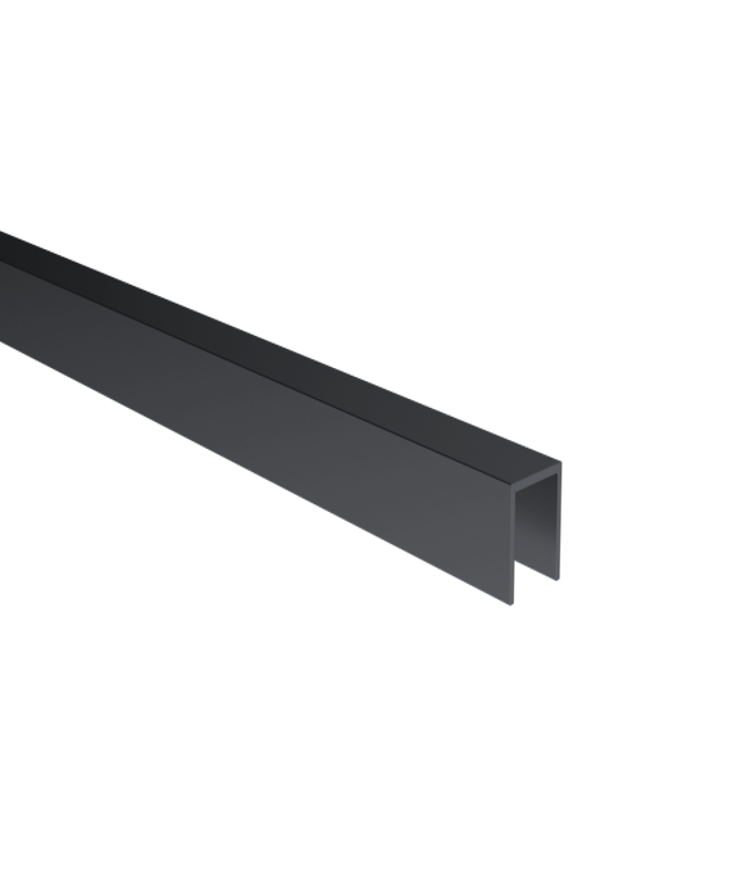 Verglasungsprofil U AL 20x40x2mm für Glass t10-12mm schwarz ELOX