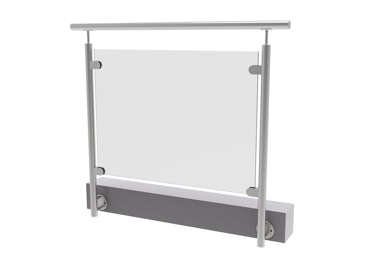 Endpfosten, Seitenverankerung - links - + plate