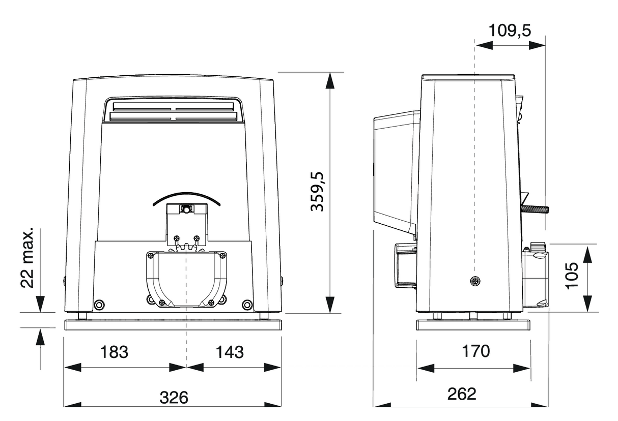 CAME Schiebetorantrieb set, max 2200kg, mod.6