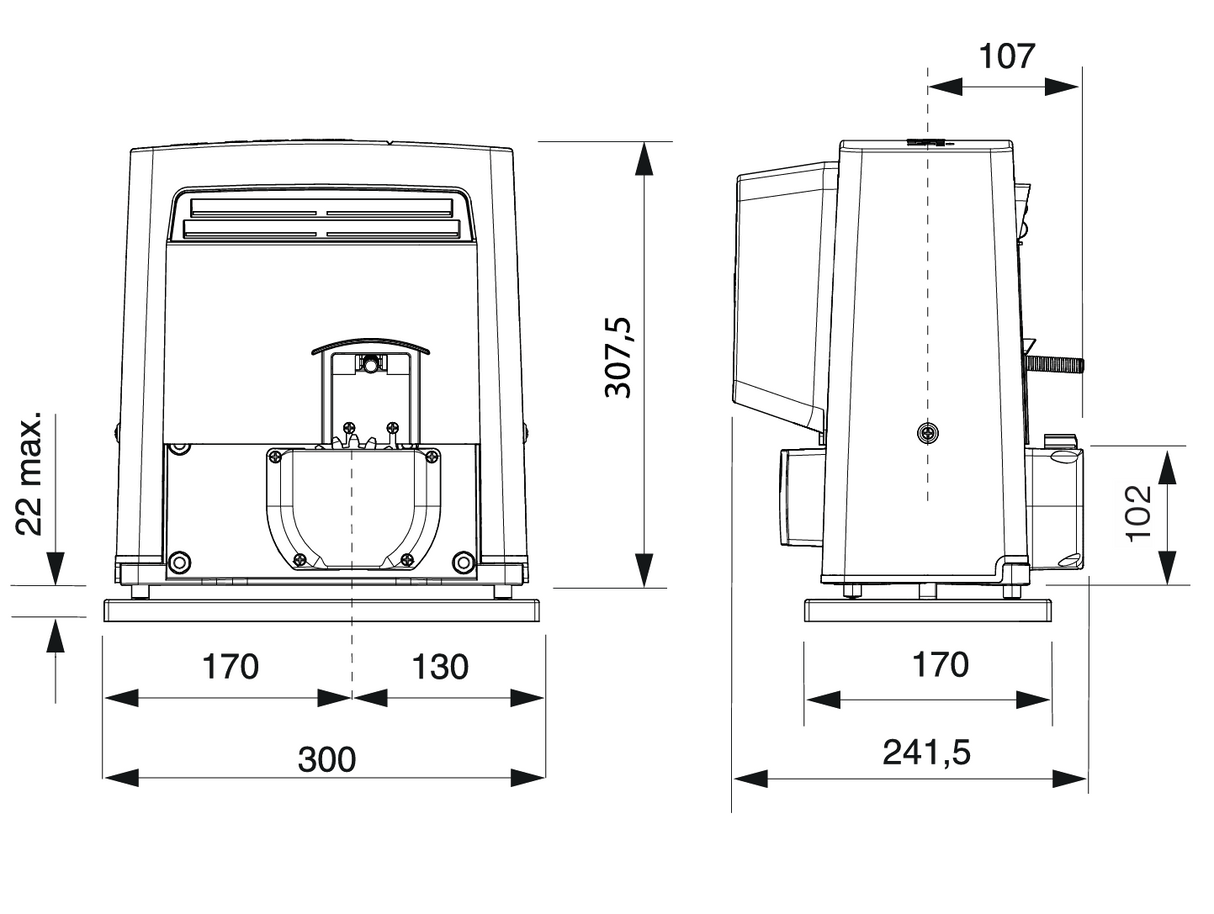 CAME Schiebetorantrieb set, max 800kg,