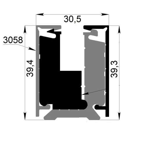 Klemme al profil-3m mit Abdeckleiste H40