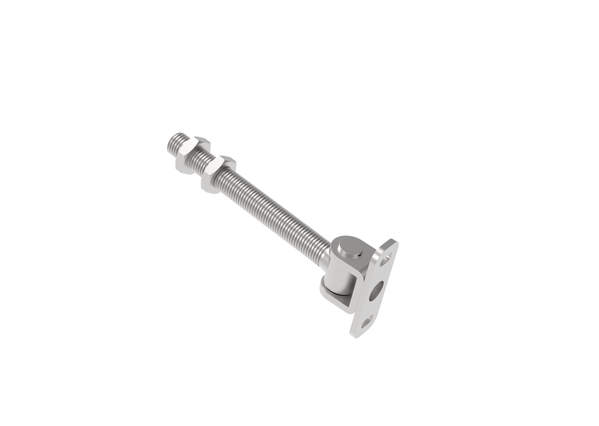 Torband, verstellbar, mit langem Gewinde, mit platte, INOX, M16