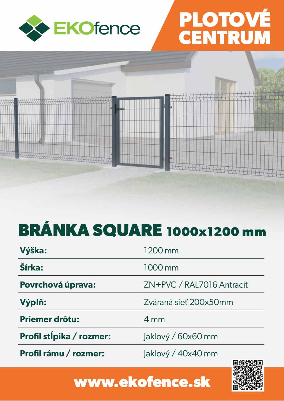 Tor 1kr. SQUARE ZnPVC 1000x1200mm anthrazit