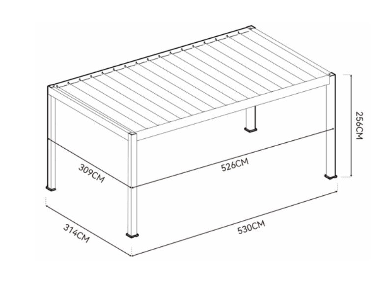 Aluminium-Carport 5300x3000 R7016
