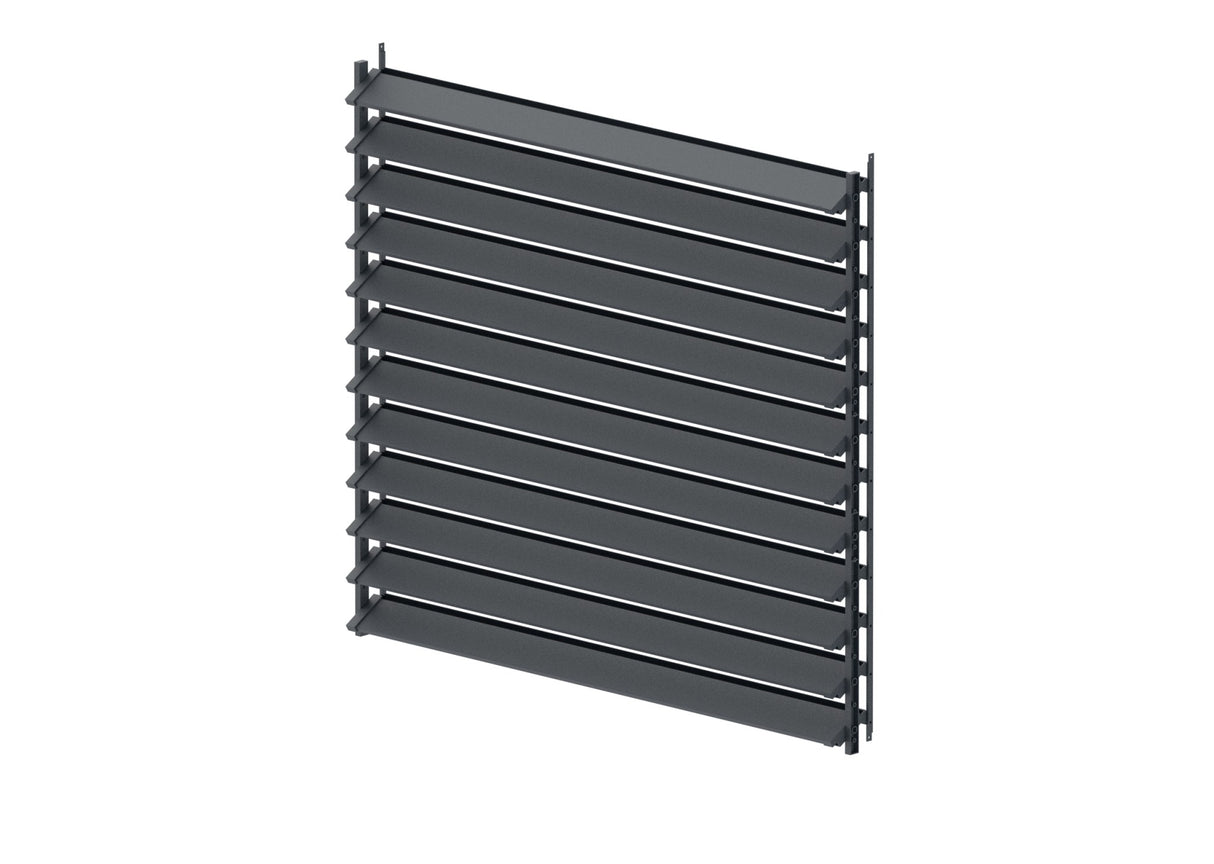 Set Anthrazit verzinktes Stahl Horizontal-Kippsystem 1,07 m mit 1,2 m Anthrazit Aluminiumfüllung 20x95
