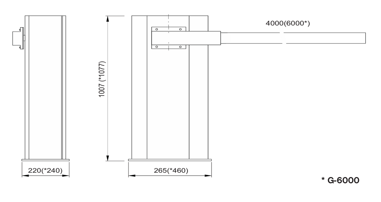 Schranke mit Steuerung 24V, 6,5m