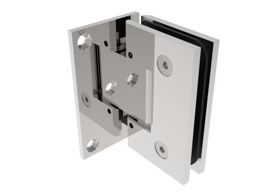 Glastürscharnier +/- 90° - Montage Glas/Glas flex
