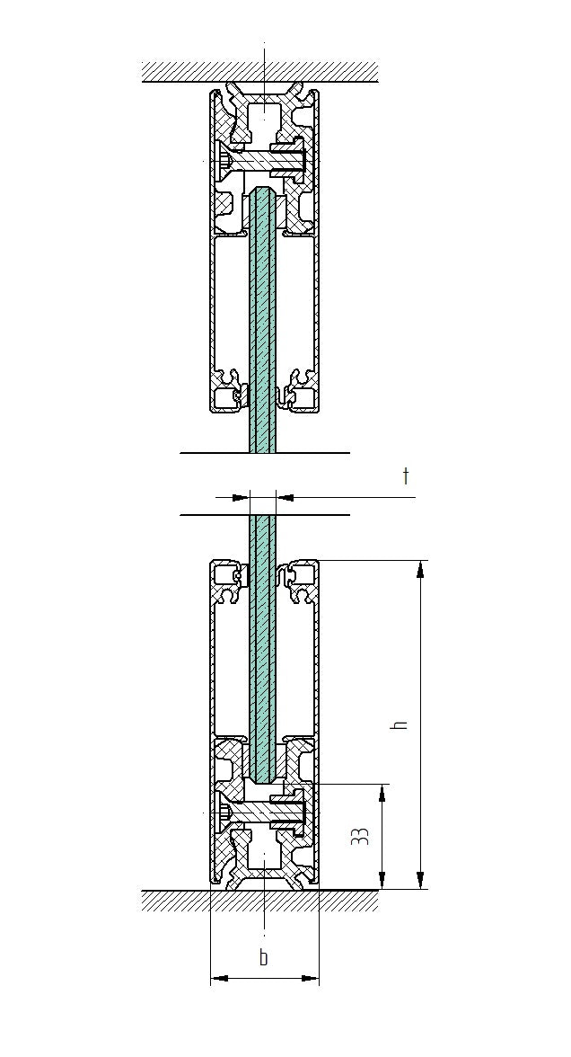 Abdeckprofil für Laufschienenrohr - Glasschiebetür