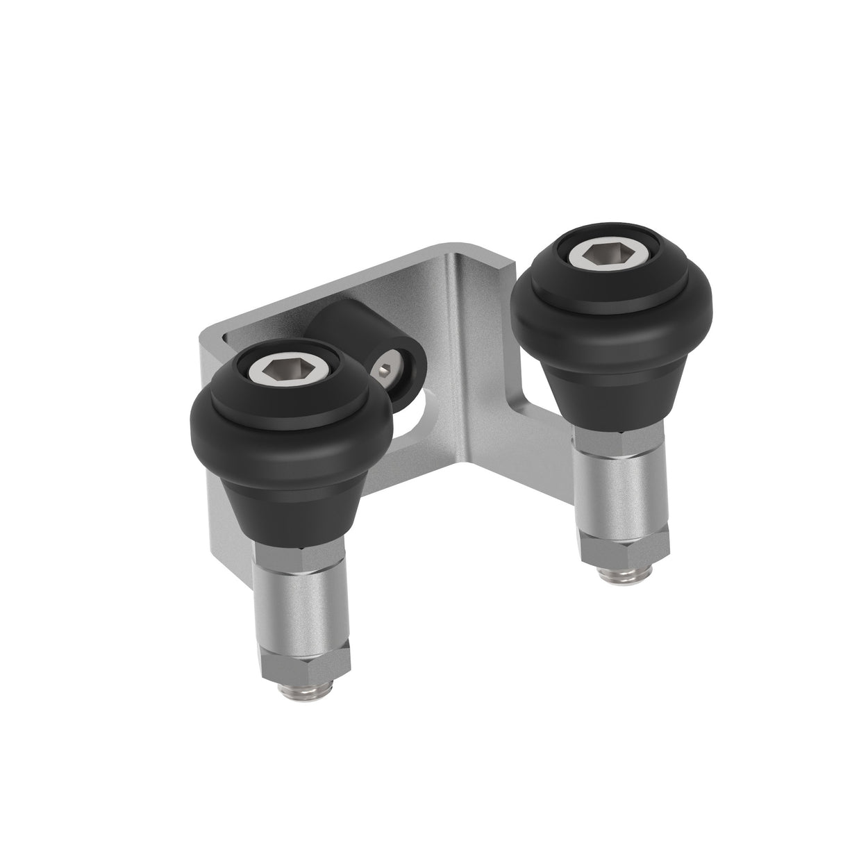 Auflageschuh für Tor, Inox, b40mm, black rubber