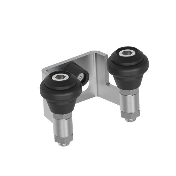 Auflageschuh für Tor, Inox, b60mm, black rubber