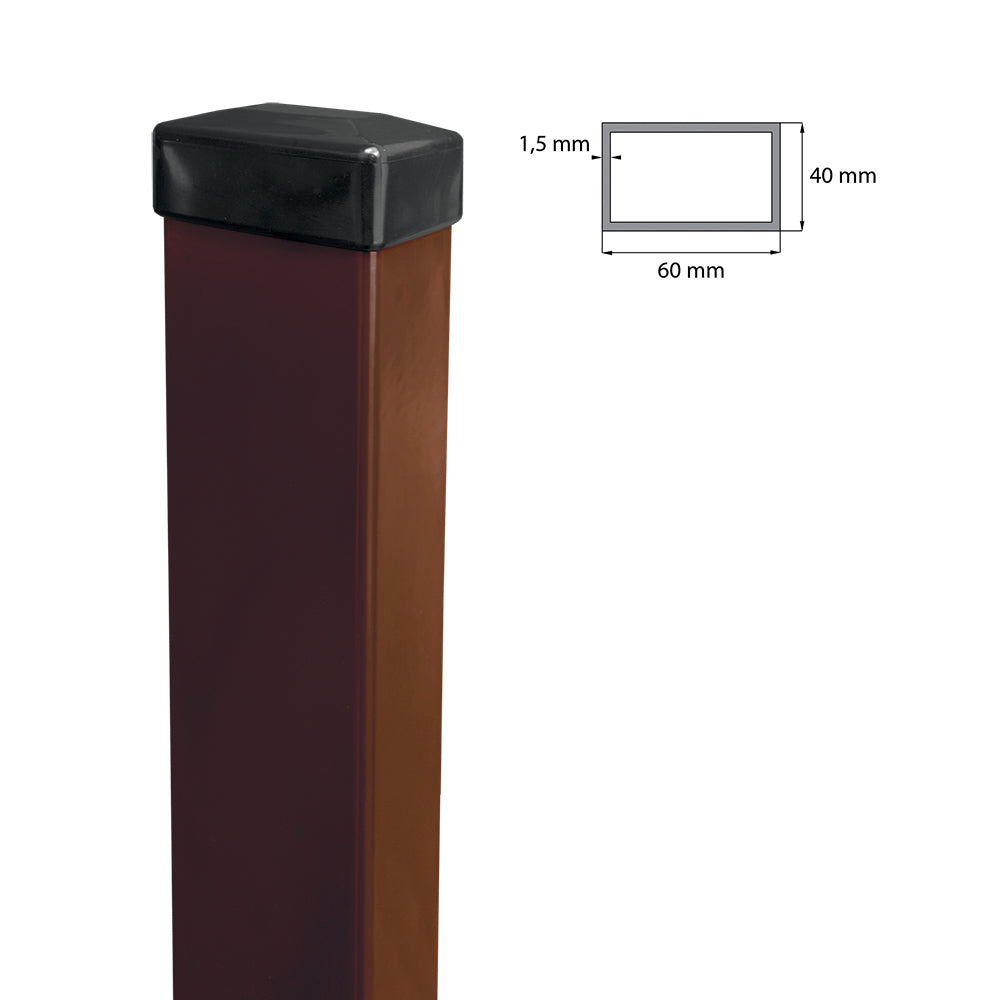 Stĺpik 60x40mm ZnPVC 2000mm hnedá