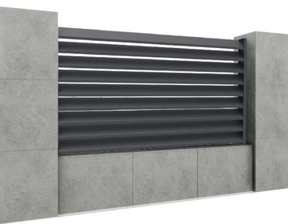 Aluminium Zaunanlage mit Lamelle 20x105, 1,5x2m