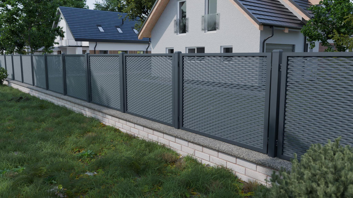 Zaunfeld Aluminium 2000x1500mm Streckmetall anthr.
