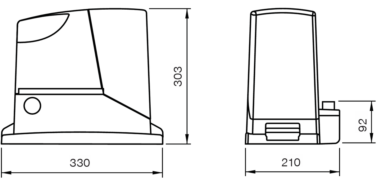 NICE Antrieb für Schiebetore, max. 1000 kg mit Lichtschranken