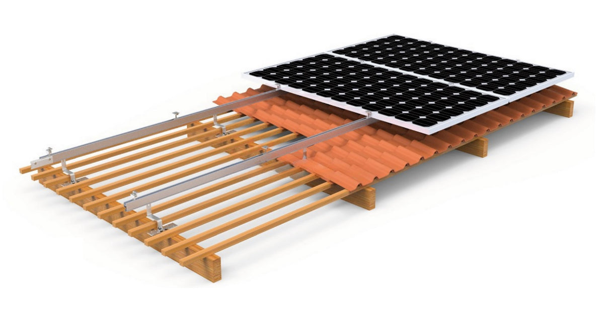 Montageset - 4 Paneele für ein schräges Ziegeldach