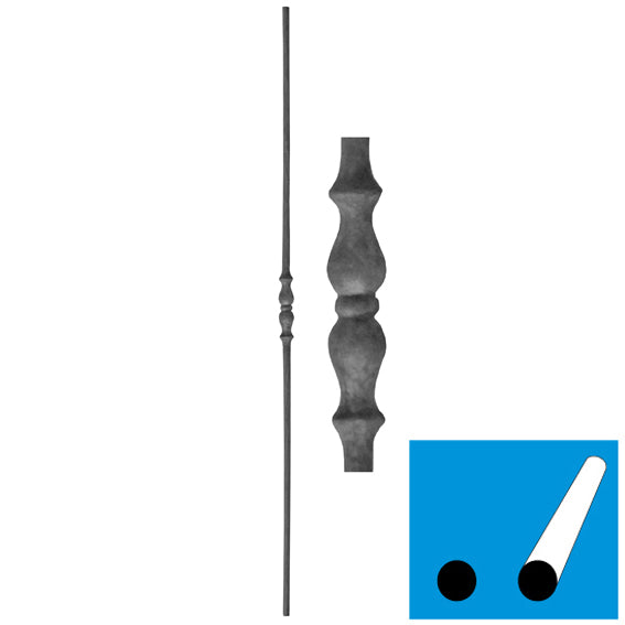 Zierstab mit Element h1000, b25, D12mm
