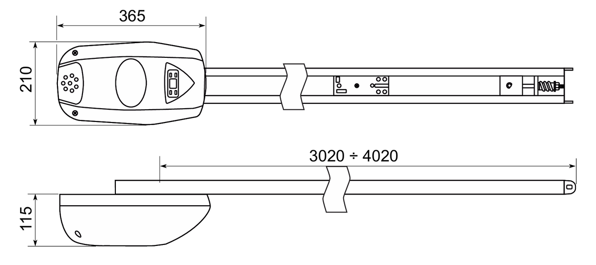 CAME Garagentorantrieb mit Führungsschiene max. 14