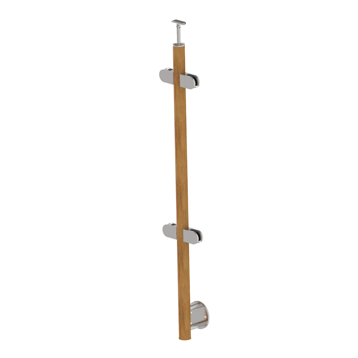Pfosten EICHE D42,4 - 4xHalter, H1000mm, BK-gerade