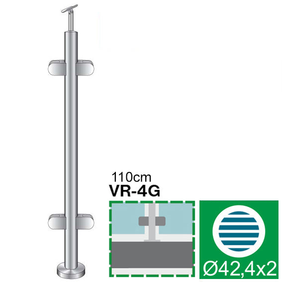 Mittelpfosten, Oberverankerung - grade AISI304, D4