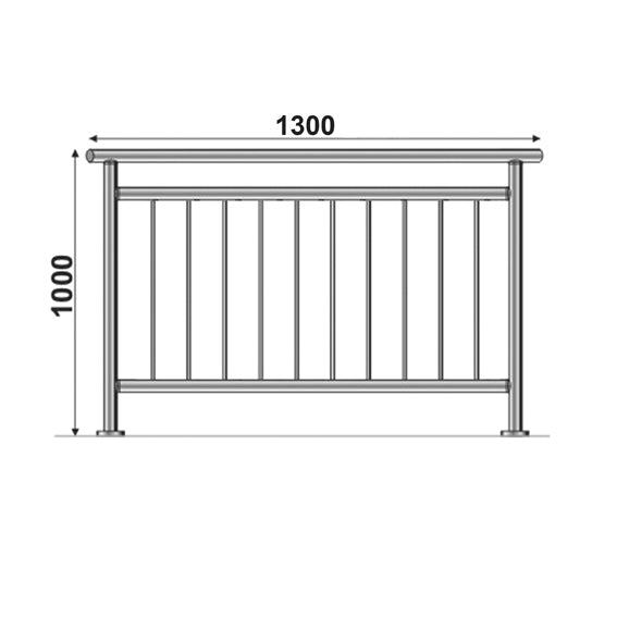 Relinggeländer - Eiche + Edelstahl - für AISI304,