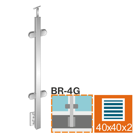 Pfosten, Seitenverankerung - beidseitig 180°-grade