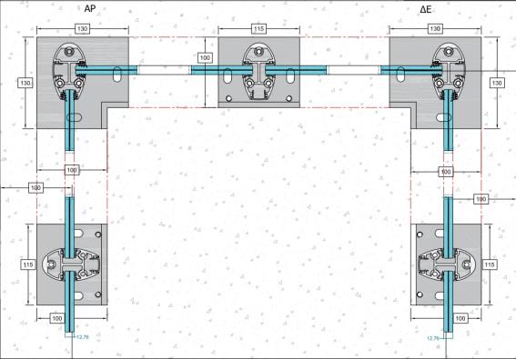 Endpfosten, Oberverankerung - Ecke - grade alu R