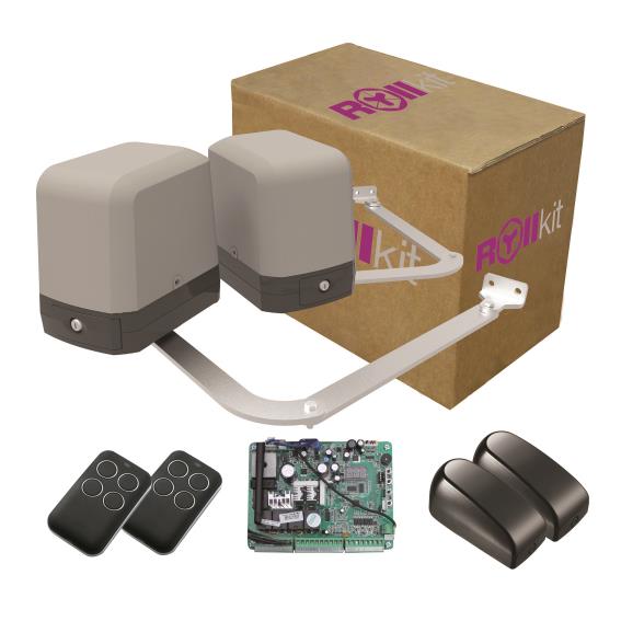 Rollkit-Gelenkantrieb für zweiflügeliges Tor, Set mit Fotozellen
