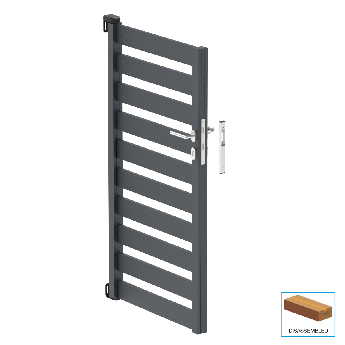 Einflügeliges Tor 1,025x1,50m mit Füllung 20x100 R7016 - Set