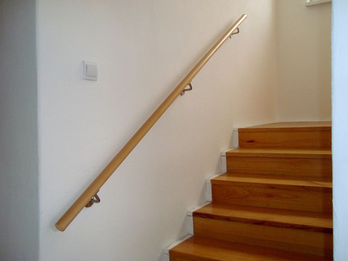Holzhandlauf, Buche mit Edelsahlhalterungen, L4000mm
