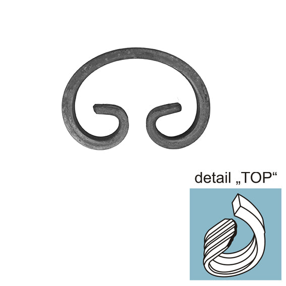 Zierelement h80, b55, 12x6mm