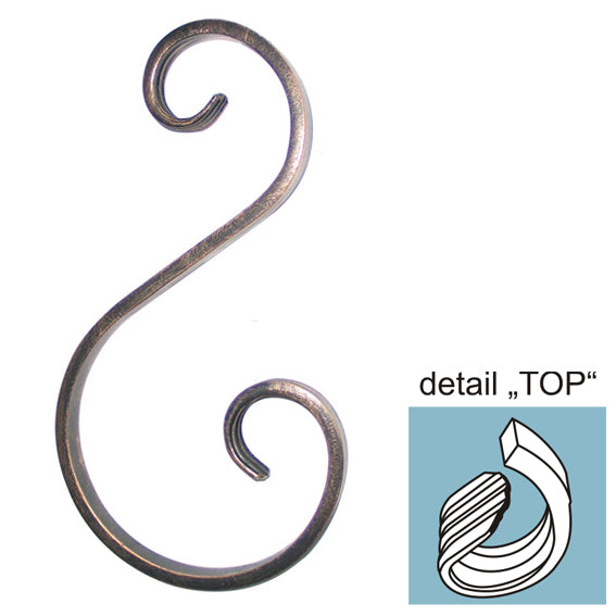 Zierelement h330, b130/65, 12x6mm