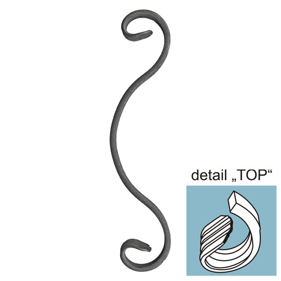 Zierelement h260, b65, 12x6mm