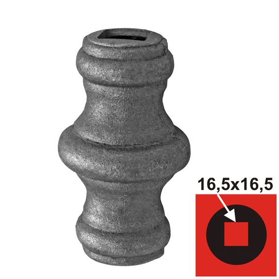 Steckelement für Stab h69, D43, 16,5x16,5mm