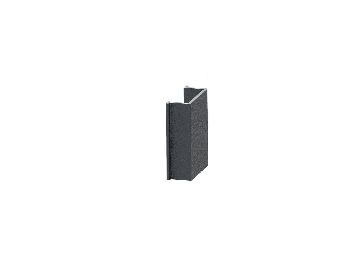 Schmale Distanz-Abdeckleiste für Pfostenprofile und U-Adapter des Zaunsystems, 20 x 08–30 mm – Anthrazit RAL 7016