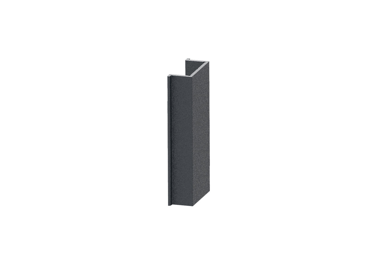 Schmale Distanz-Abdeckleiste für Pfostenprofile und U-Adapter des Zaunsystems, 20 x 08–50 mm – Anthrazit RAL 7016