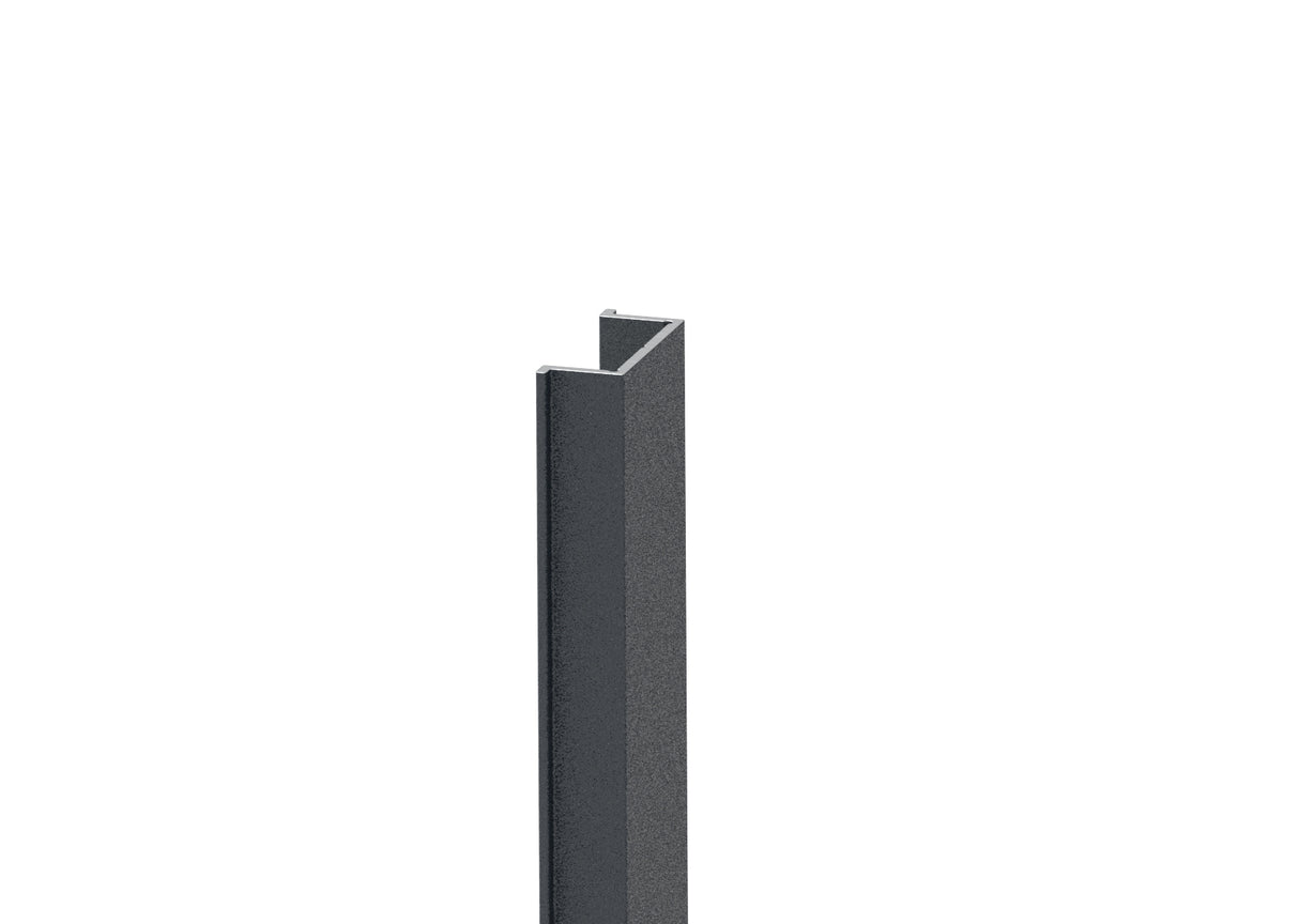 Schmale Abdeckleiste für Pfostenprofile und U-Adapter des Zaunsystems, 20 × 08 – 1,85 m – Anthrazit RAL 7016