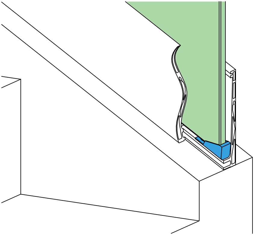 Glasstopper für AL-Profil