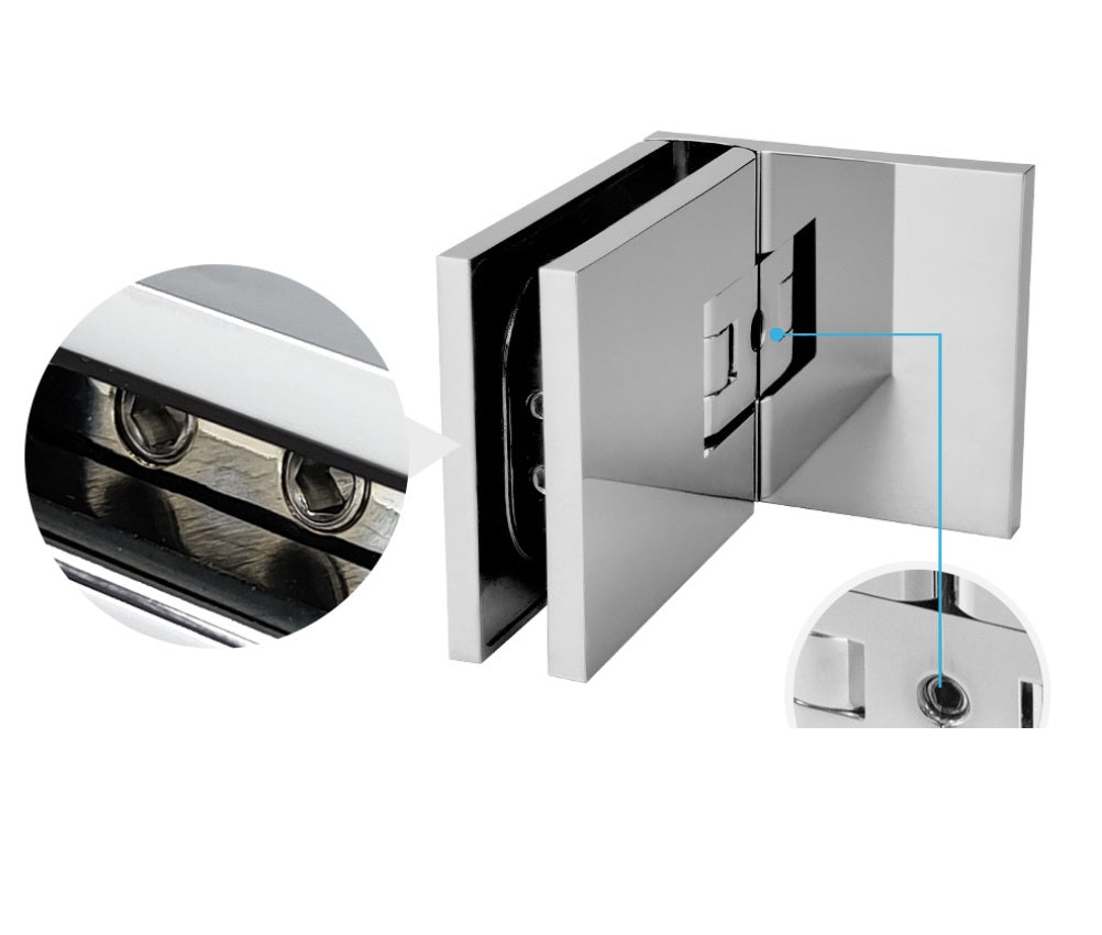 Glastürscharnier +/- 90° - Montage Glas SwingPro