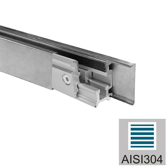 Laufschienenrohr für Glasschiebetür - Set 3m AISI