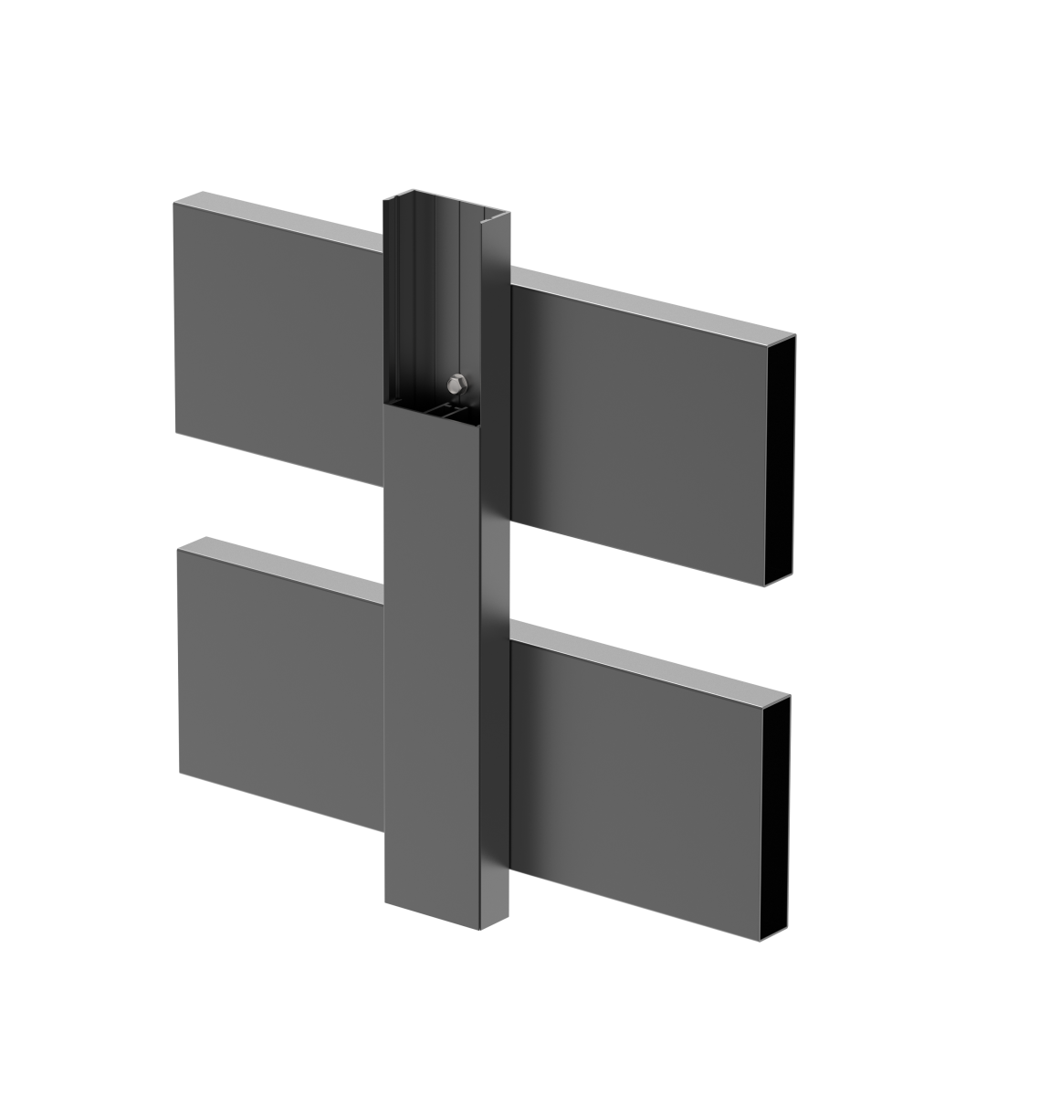 Aluminium-Zaunadapter für Füllungen 40 mm und für Fassadensystem, 45 x 20 – 6,0 m – Anthrazit RAL 7016
