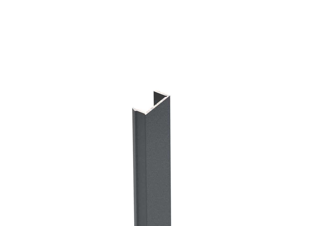 Click-Lock schmale Leiste für Pfostenprofile, für U-Adapter von Zaun- und Fassadensystem, 20x09-6,0 m – ANTHRAZIT R7016
