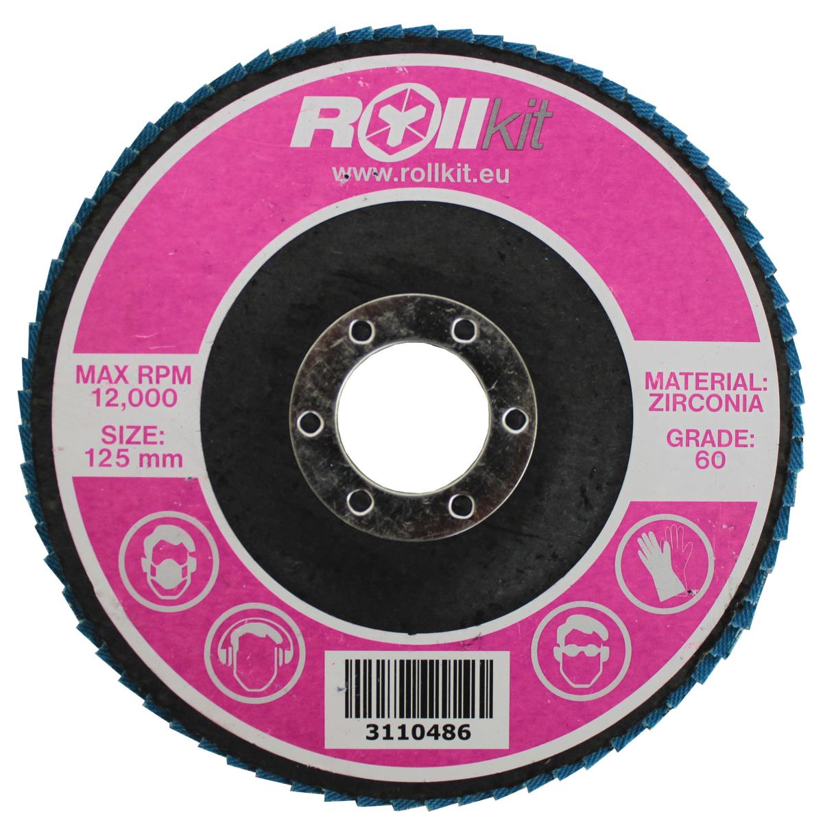 Lamellenscheibe für Edelstahl, D125, d22,2, t7,25 mm, P60